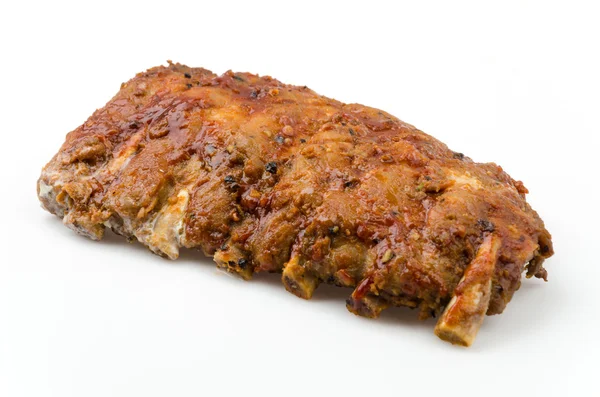 排骨烧烤猪肉孤立的白色背景 — 图库照片