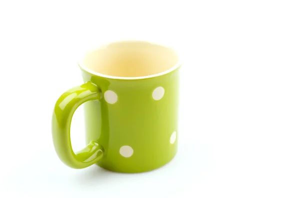 Green mug isolated white background — Stock Photo, Image