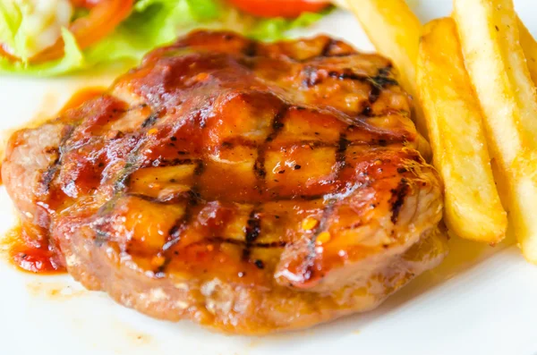 Barbecue grilled pork steak — Stock Photo, Image