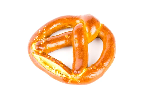 Pretzel isolado fundo branco — Fotografia de Stock