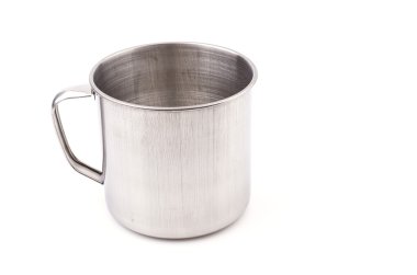 Paslanmaz çelik izole Kupası beyaz arka plan