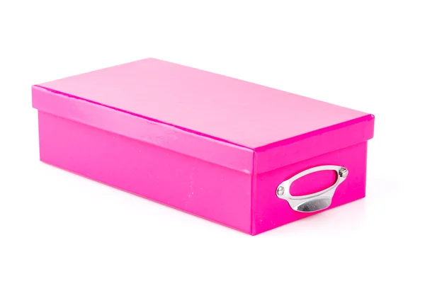 Růžový box izolovaný bílé pozadí — Stock fotografie