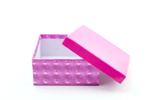 Caja de regalo rosa aislado fondo blanco — Foto de Stock