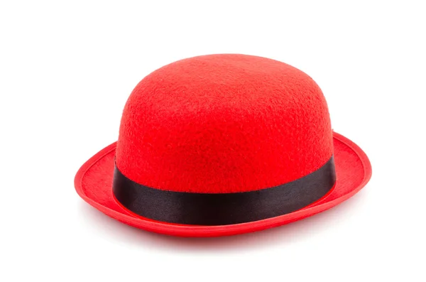 Röd hatt isolerade vit bakgrund — Stockfoto