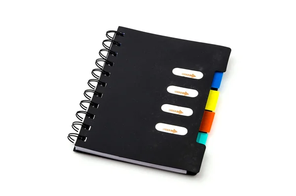 Black notebook isolated Stock Photo