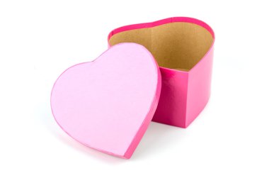 Pembe Kalp izole kutusu beyaz arka plan