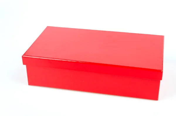 Caixa vermelha isolado fundo branco — Fotografia de Stock