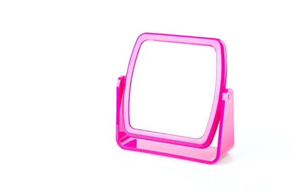 Table miroir rose isolé fond blanc — Photo