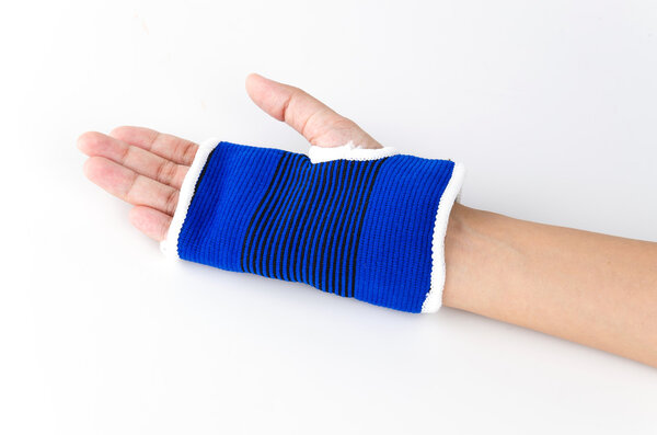 Wrist splint hand isolated white background