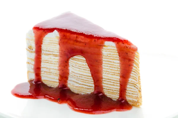 Strawberry crepe tårta — Stockfoto
