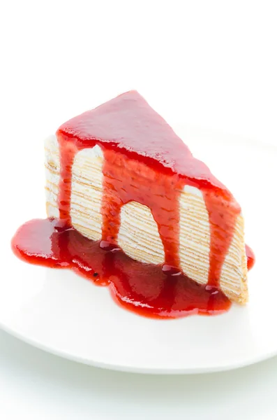 Çilekli krep pasta — Stok fotoğraf