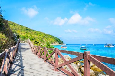 Koh Larne beach Adası'nda pattaya Tayland