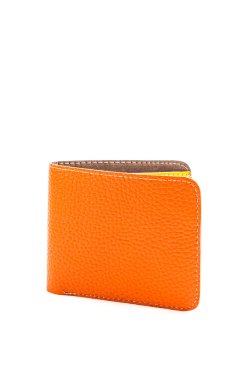 deri cüzdan izole beyaz arka plan