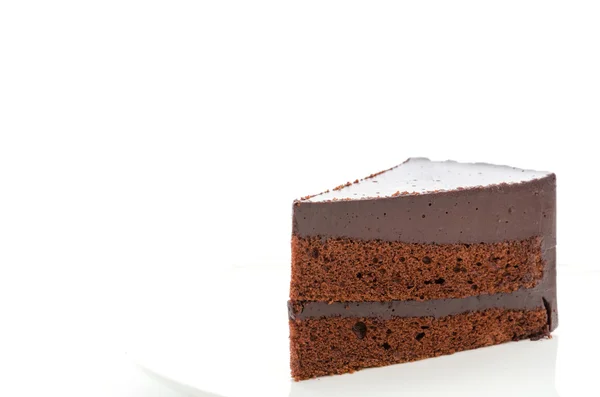 Taart chocolade geïsoleerd op witte achtergrond — Stockfoto