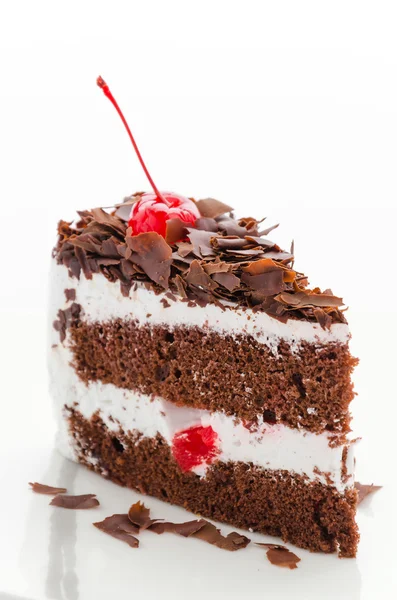 Κέικ σοκολάτας που απομονώνονται σε λευκό φόντο — Φωτογραφία Αρχείου