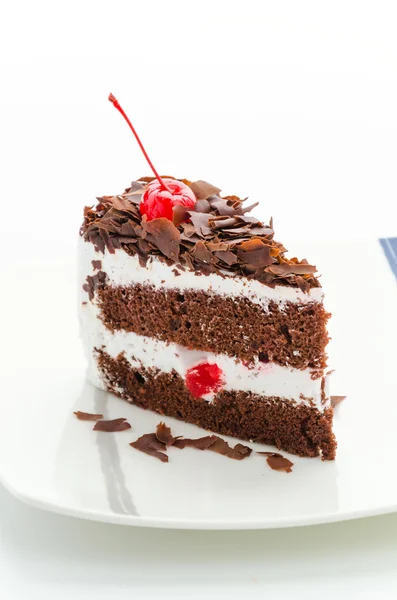 Beyaz arka plan üzerinde izole kek çikolata — Stok fotoğraf