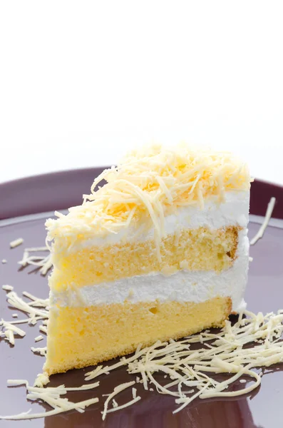 Cheesecake isolado fundo branco — Fotografia de Stock