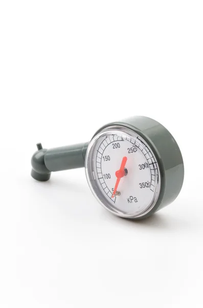 Tire pressure gauge isolated white background — Stock Photo, Image