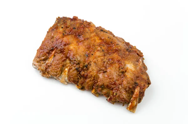 排骨烧烤猪肉孤立的白色背景 — 图库照片