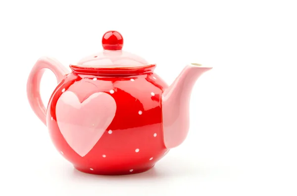 Ізольоване серце чайник — стокове фото