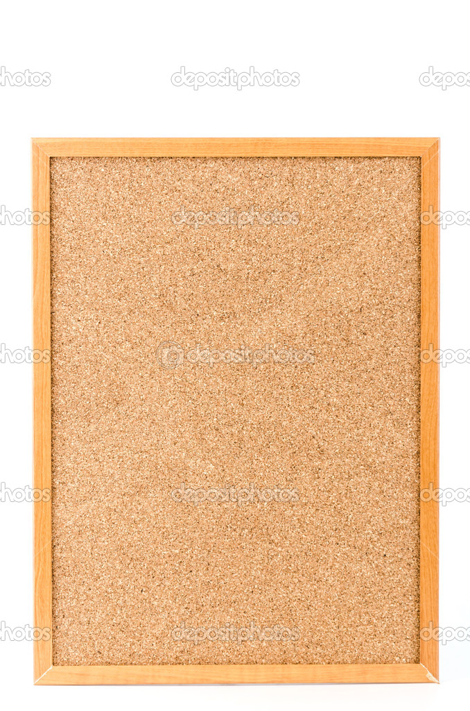 Cork board isolated white background