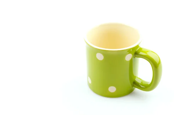 Green mug isolated white background — Stock Photo, Image