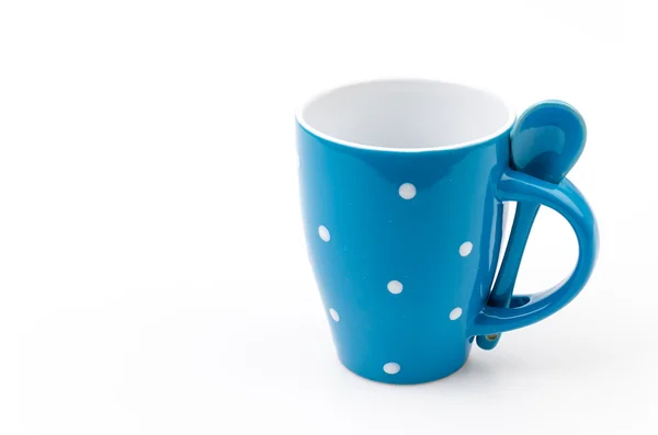 Polka mug cup isolated white background — Stock Photo, Image