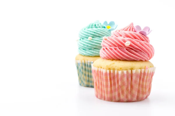 Cupcake vaniglia isolato sfondo bianco — Foto Stock