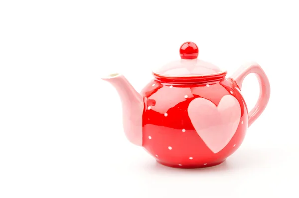 Isolated heart kettle — Stock Photo, Image