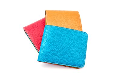 deri cüzdan izole beyaz arka plan