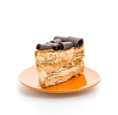 Beyaz arka plan üzerinde izole kahve kek