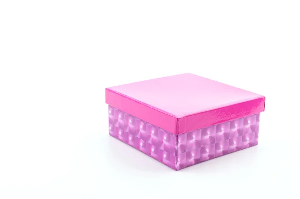 Pink gift box isolated white background — Stock Photo, Image