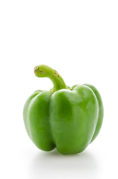 Groene peper geïsoleerd op wit — Stockfoto