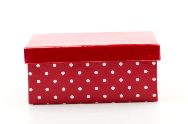 Caixa vermelha isolado fundo branco — Fotografia de Stock