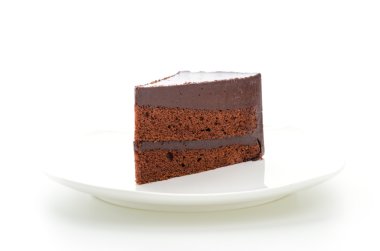 Beyaz arka plan üzerinde izole kek çikolata