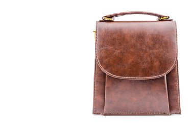 kadın deri çanta izole beyaz arka plan