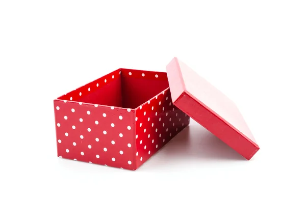 Rode gift box geïsoleerde witte achtergrond — Stockfoto