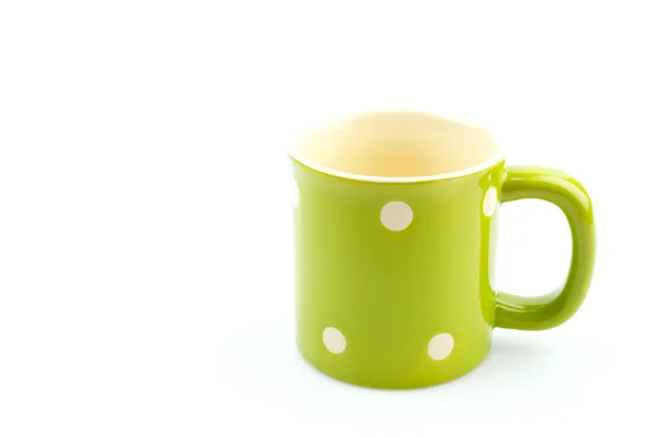 Grønn kopp, isolert hvit bakgrunn – stockfoto