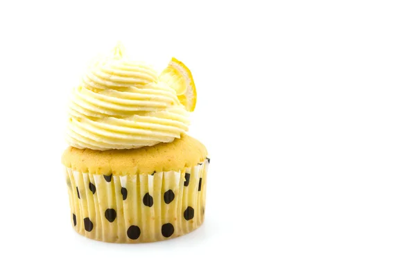 Citron cupcakes isoleret hvid baggrund - Stock-foto