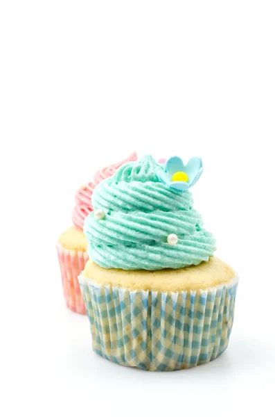 Cupcake vaniglia isolato sfondo bianco — Foto Stock