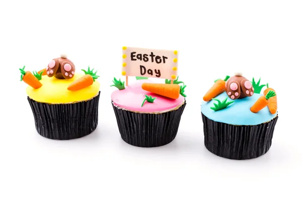 Easter cupcakes isolated white background — Stock Photo, Image