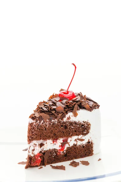Csokoládé torta elszigetelt fehér background — Stock Fotó