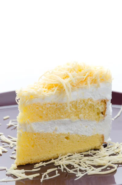 Tarta de queso aislado fondo blanco — Foto de Stock