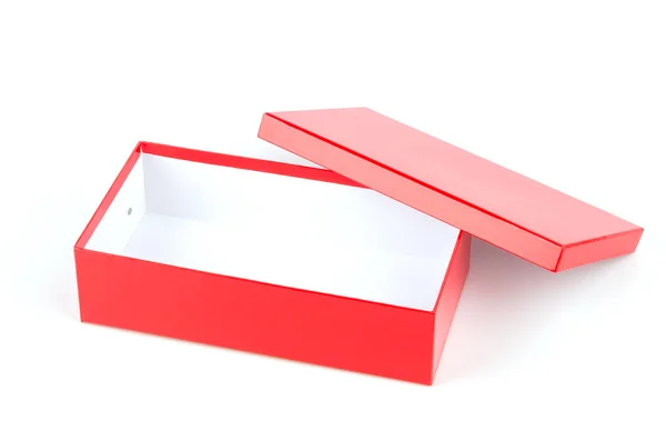 Boîte rouge isolée fond blanc — Photo
