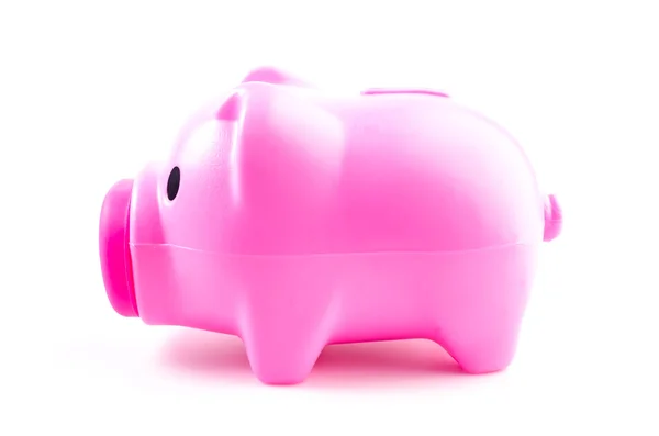 Pink piggy bank on isolated white background — Stock Photo, Image
