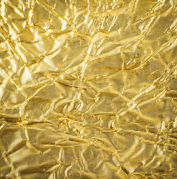 Papel dourado textura amassada — Fotografia de Stock