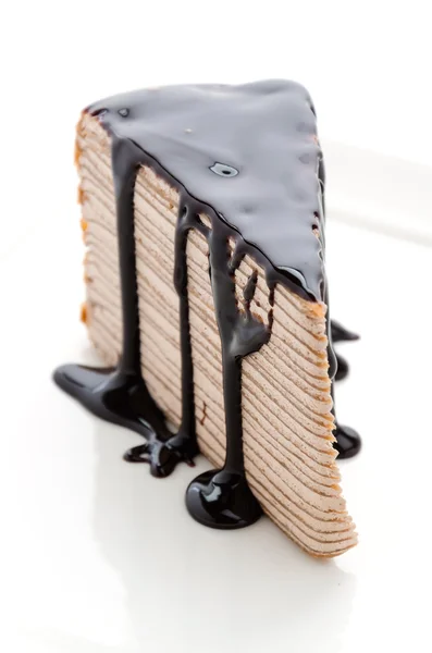Choklad crepe tårta — Stockfoto