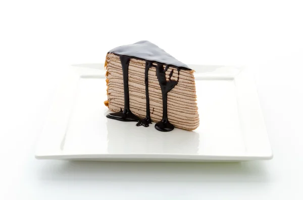 Çikolatalı krep pasta — Stok fotoğraf