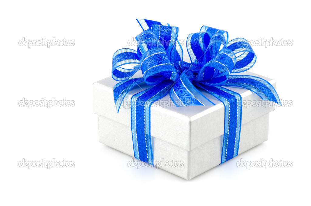 Gift box isolated white background