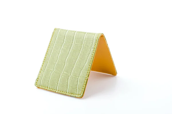 Green leather wallet — Stock Photo, Image